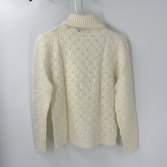Ship’n shore vintage open cable knit turtleneck ivory sweater S/M - Picture 7 of 9